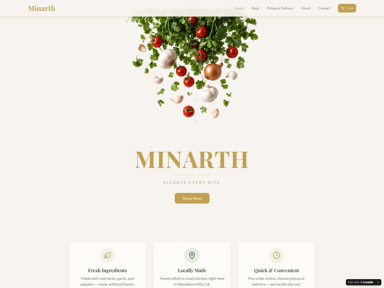 Minarth, live site preview