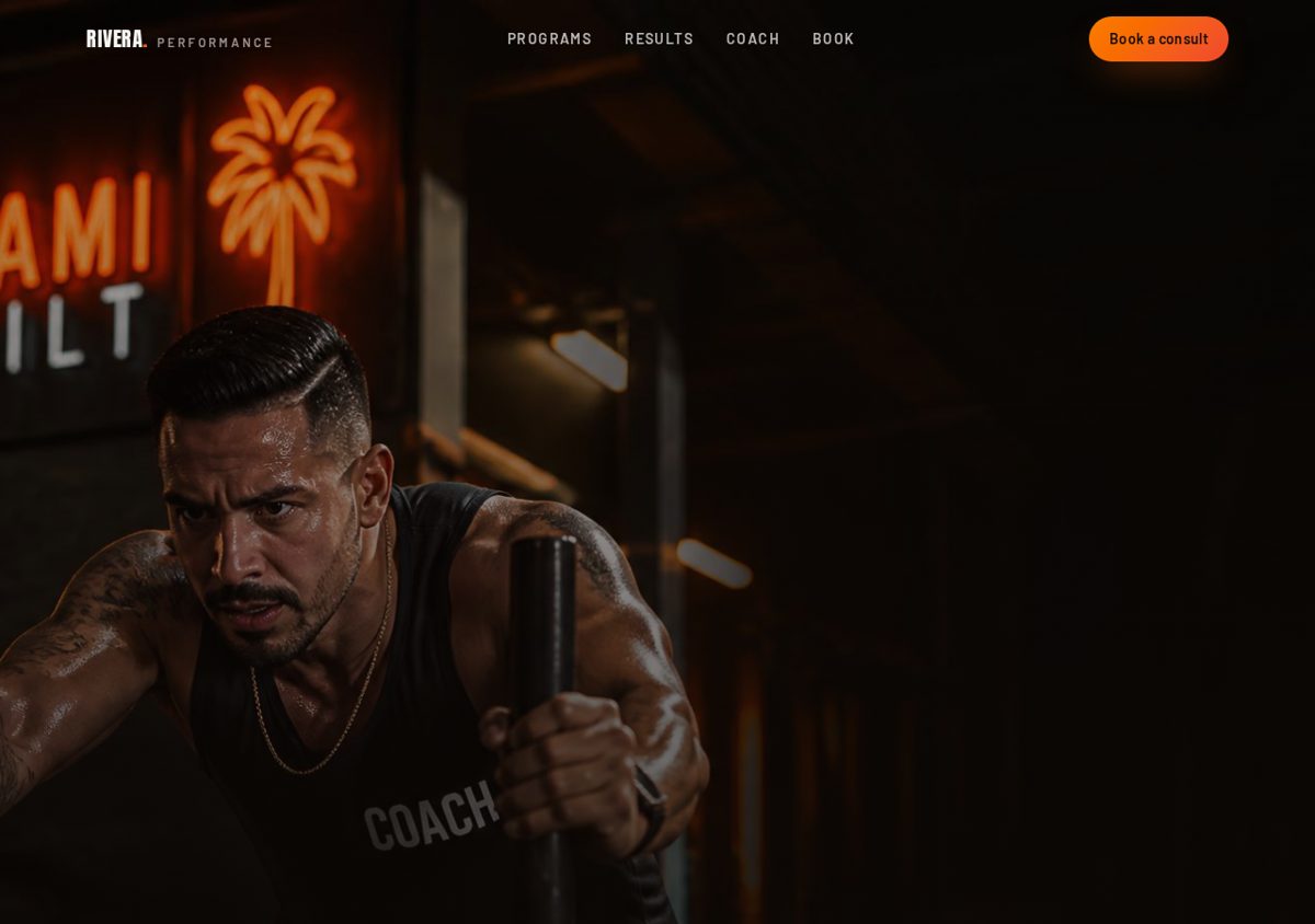 Rivera Performance, live site preview